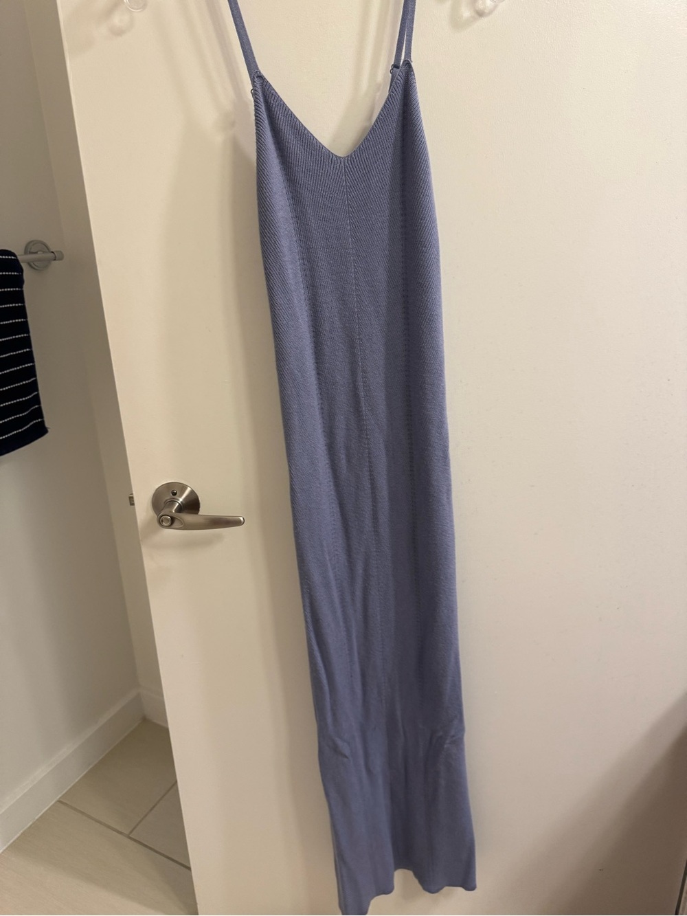 Sleeveless V-Neck Maxi Dress in Dusty Blue